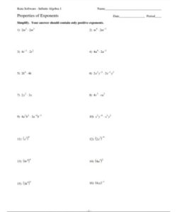Laws Of Exponents Worksheet PDF Free Download PRINTABLE 