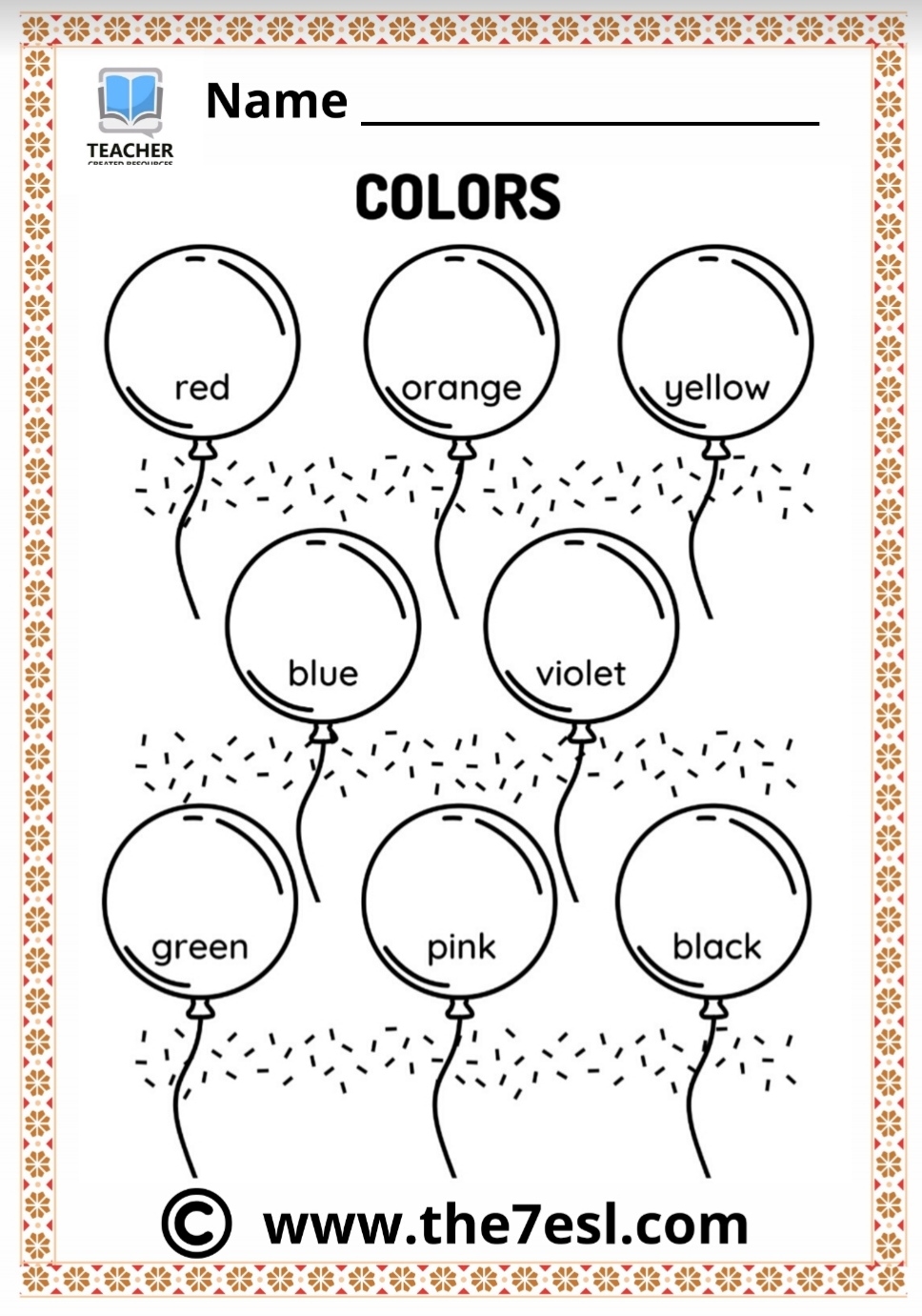 learn your colors worksheets