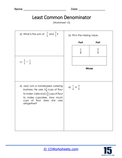 lcd worksheet