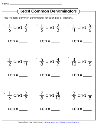 Least Common Denominator Worksheets 15 Worksheets Worksheets 