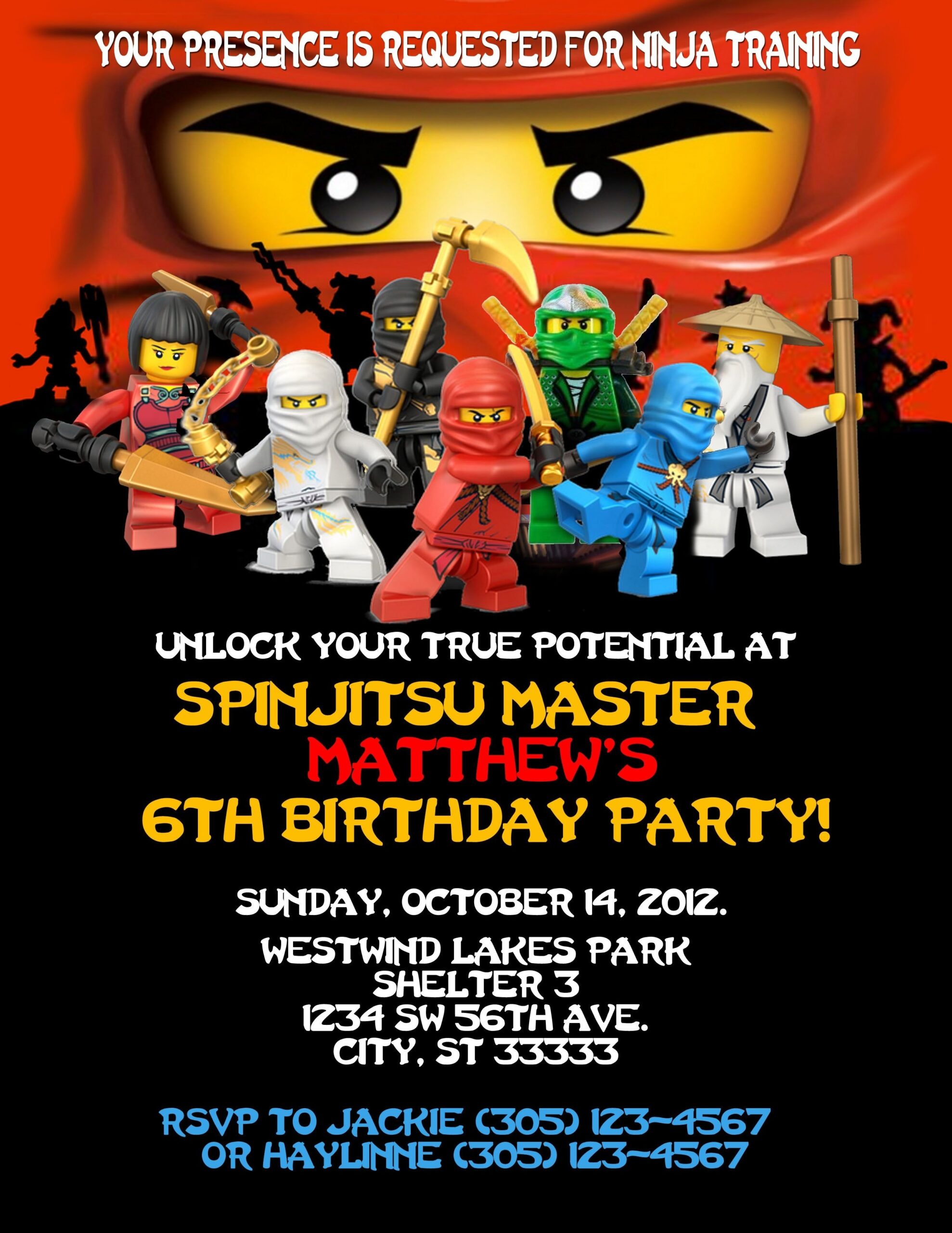 ninjago birthday invitation template