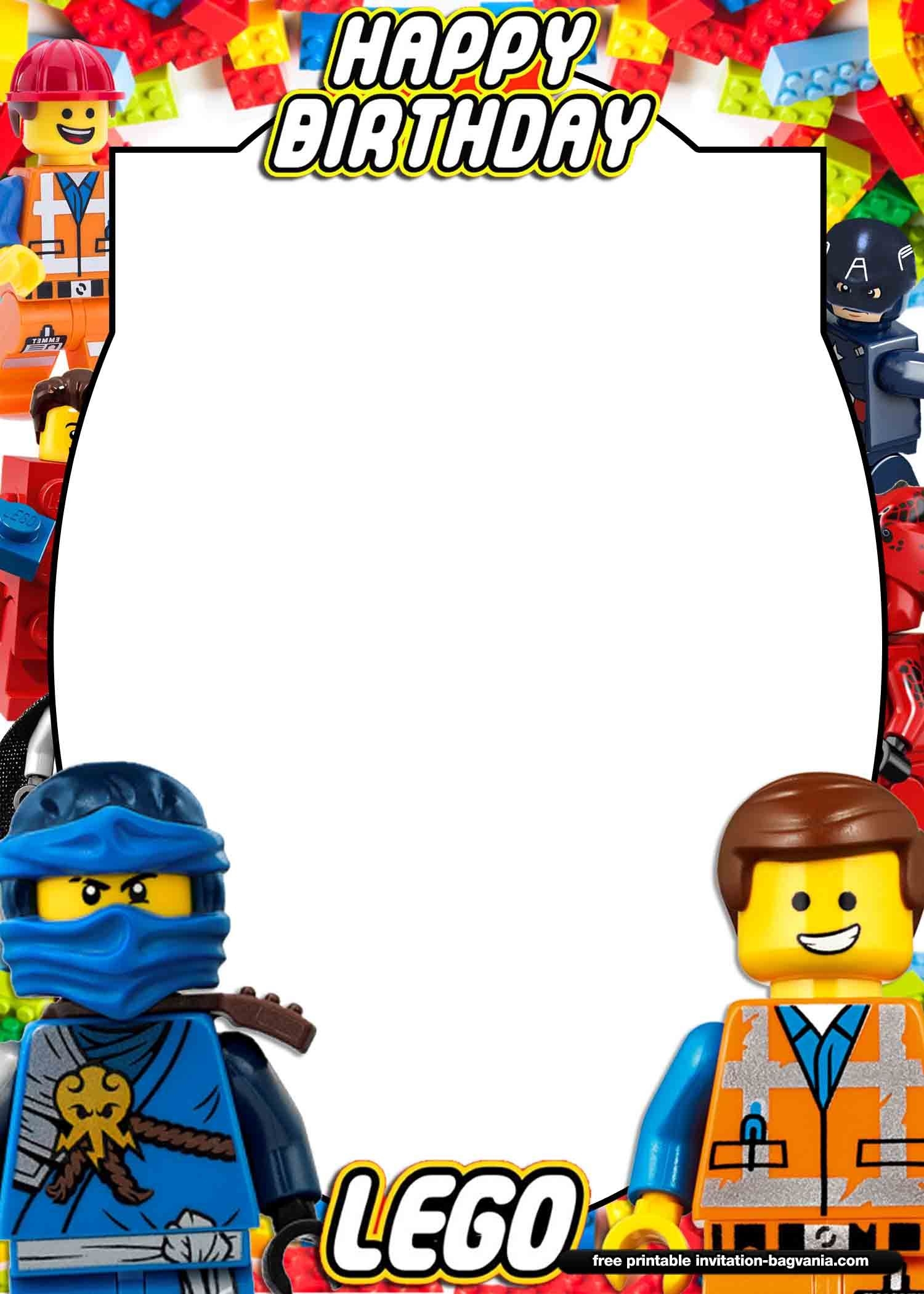 Lego Birthday Invitation Template Social Media Template