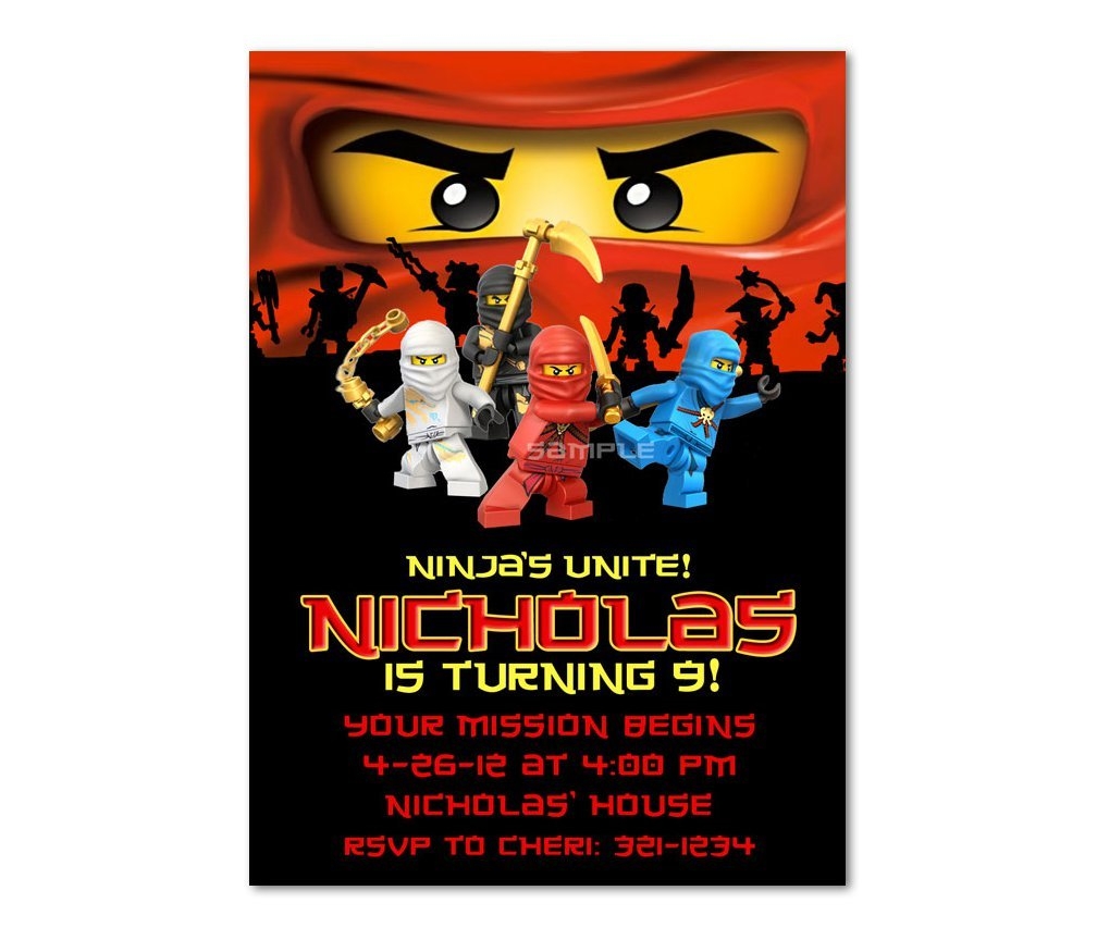 ninjago birthday party invitation template free