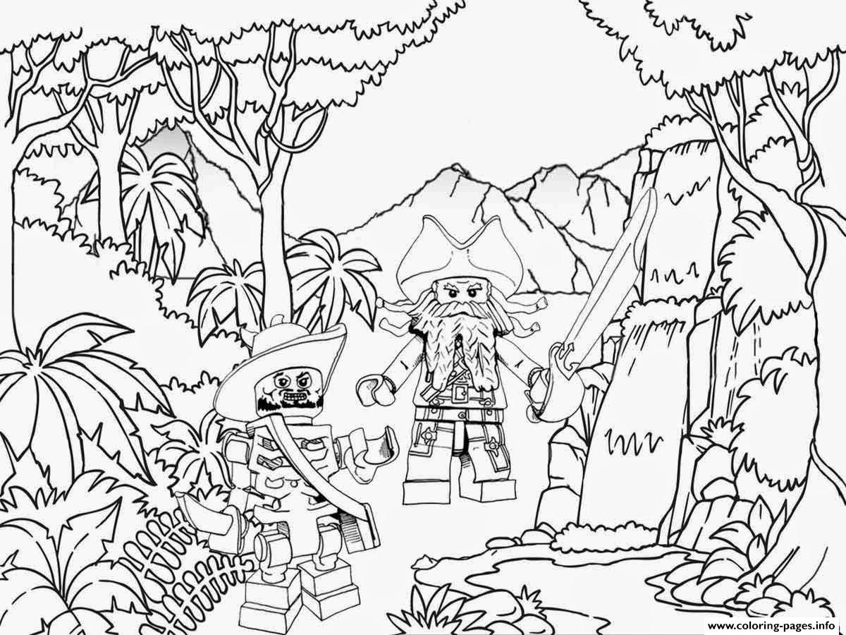 Lego Pirates Jungle Coloring Pages Printable
