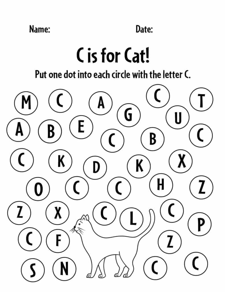 Letter C Printable Preschool Worksheet For Letter Recognition