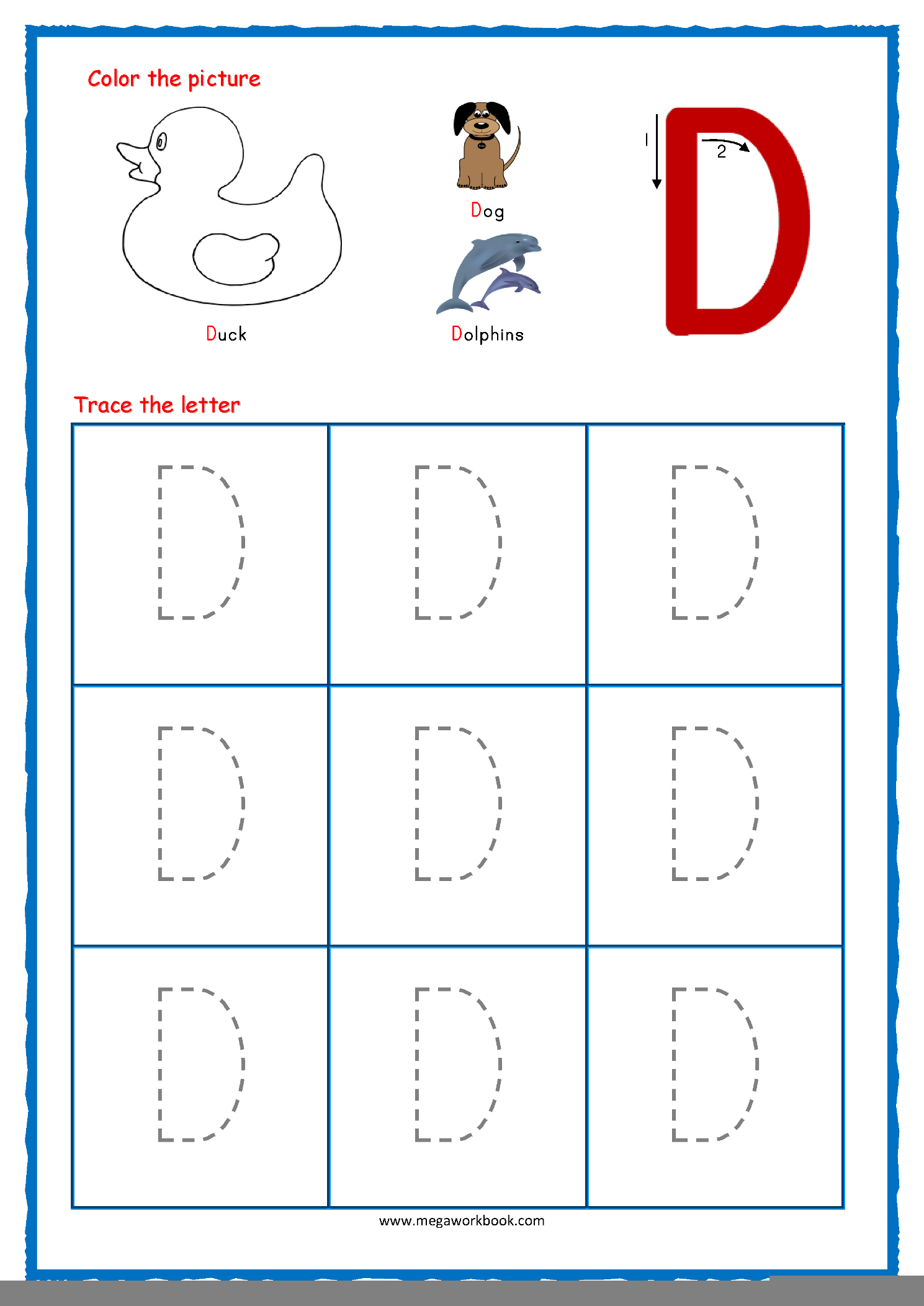 Letter D Traceable Worksheets LettersWorksheets