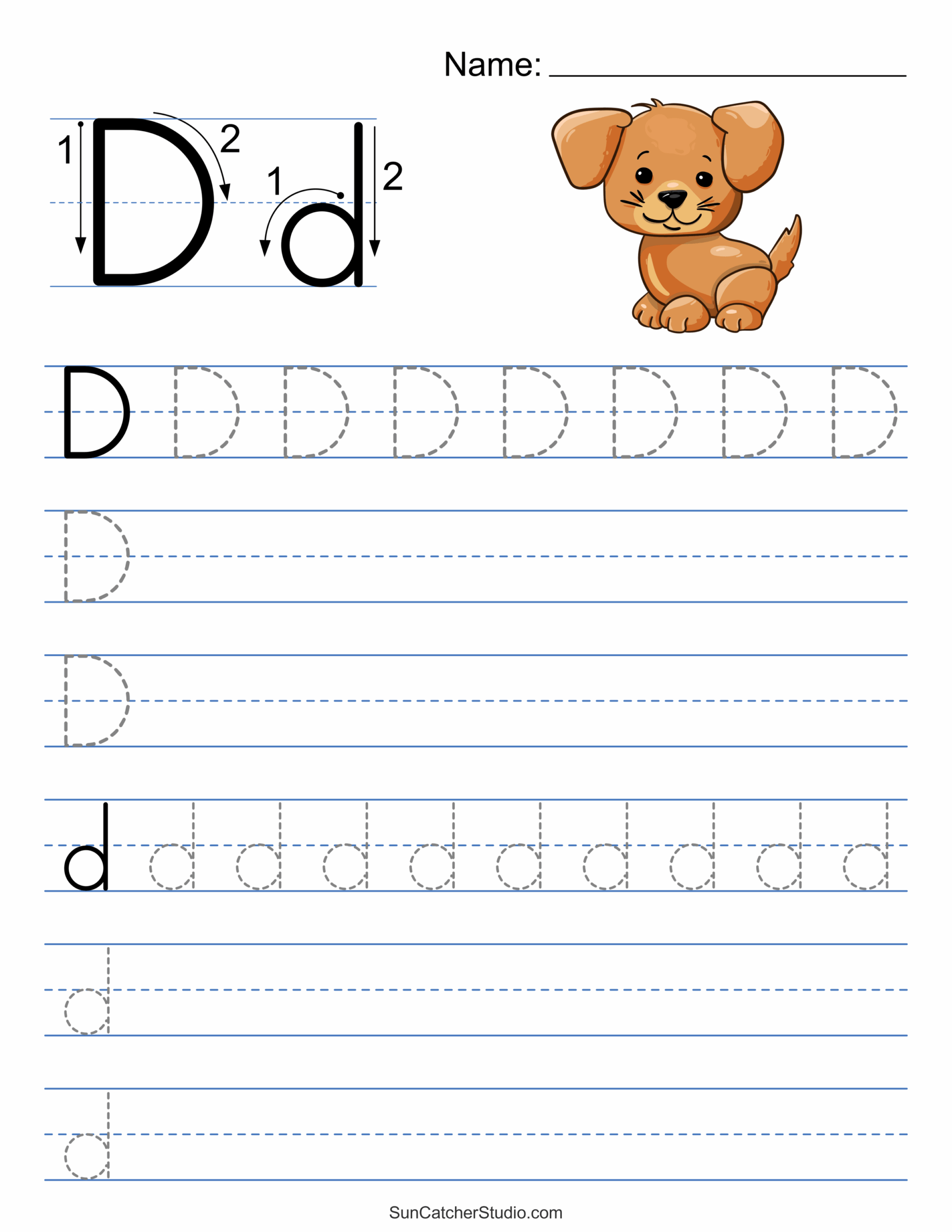 Letter D Worksheets D Tracing And Coloring Pages Worksheets Library