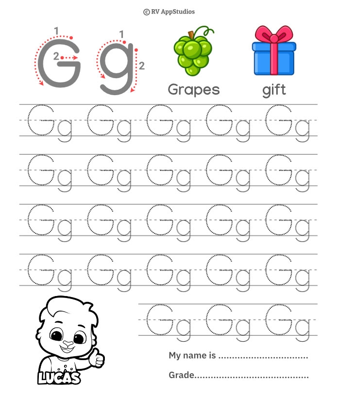 Letter Gg Tracing Worksheet Letter Tracing Worksheets