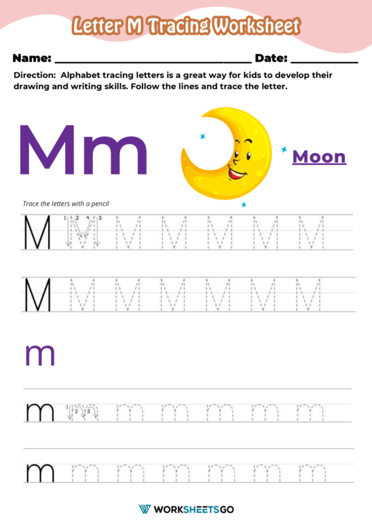 letter m tracing worksheet