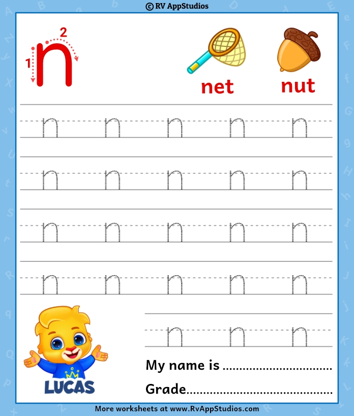 Letter N Tracing Worksheets Nature Inspired Learning Worksheets Library