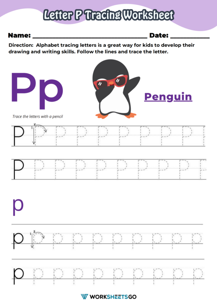 Letter P Tracing Worksheets WorksheetsGO