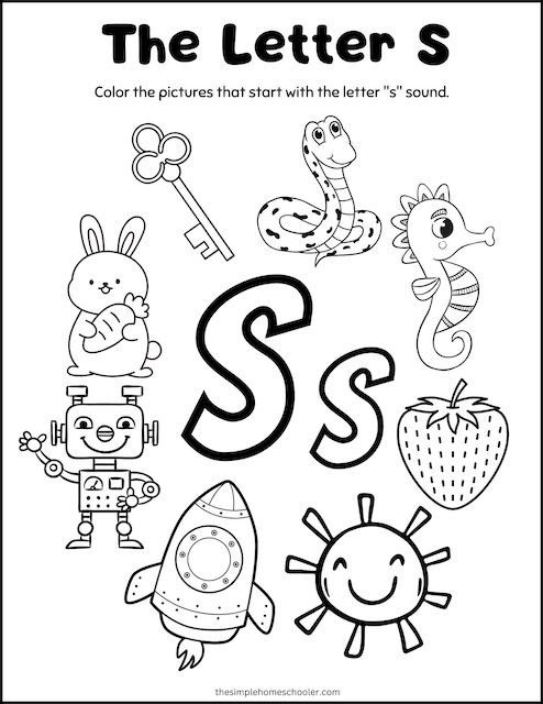 preschool letter s worksheets