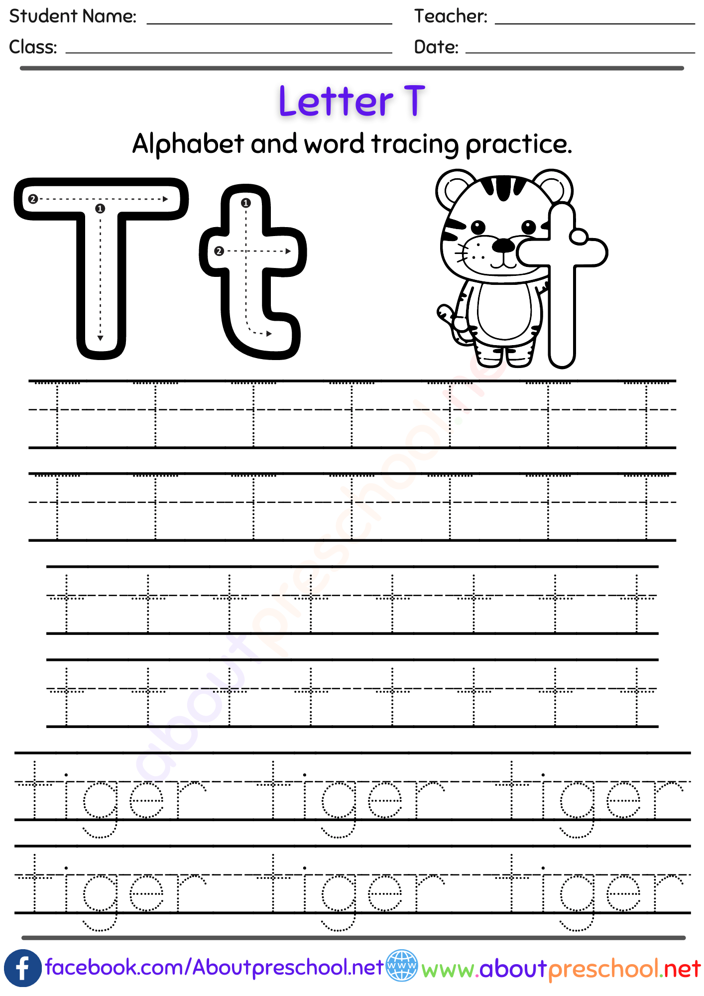 Letter T Archives About Preschool Worksheets Library