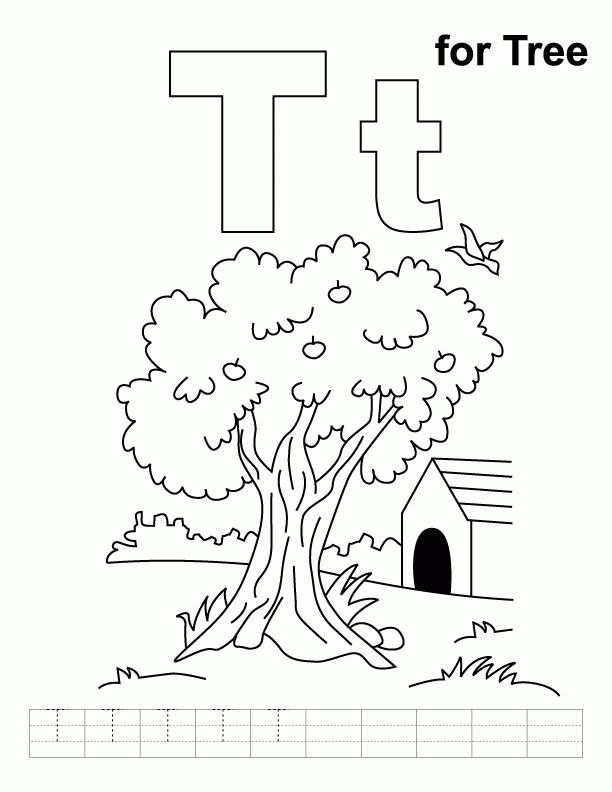 Letter T Coloring Page Coloring Home