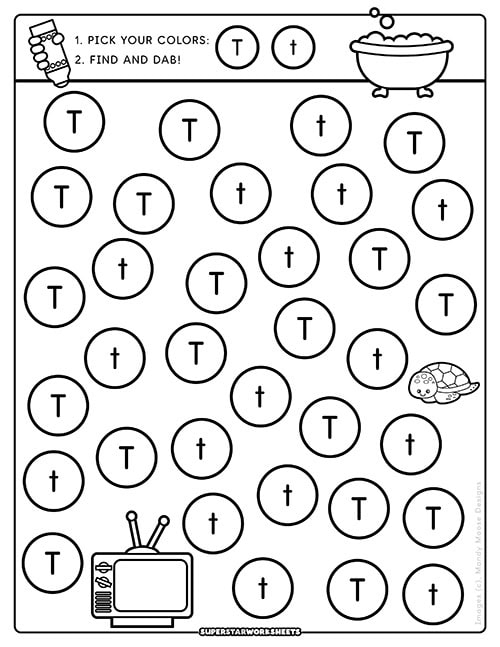 Letter T Coloring Pages Superstar Worksheets