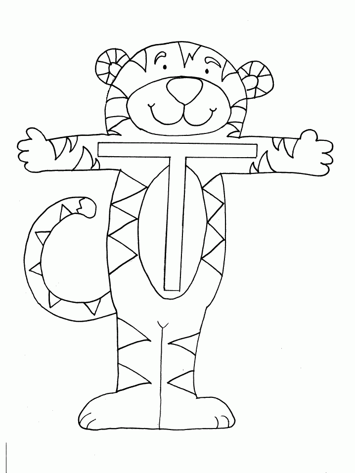 Letter T Coloring Sheet Coloring Home