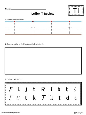 Letter T Practice Worksheet MyTeachingStation