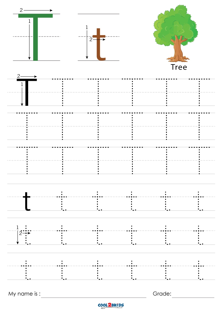 Letter T Tracing Worksheet LetterWorksheet
