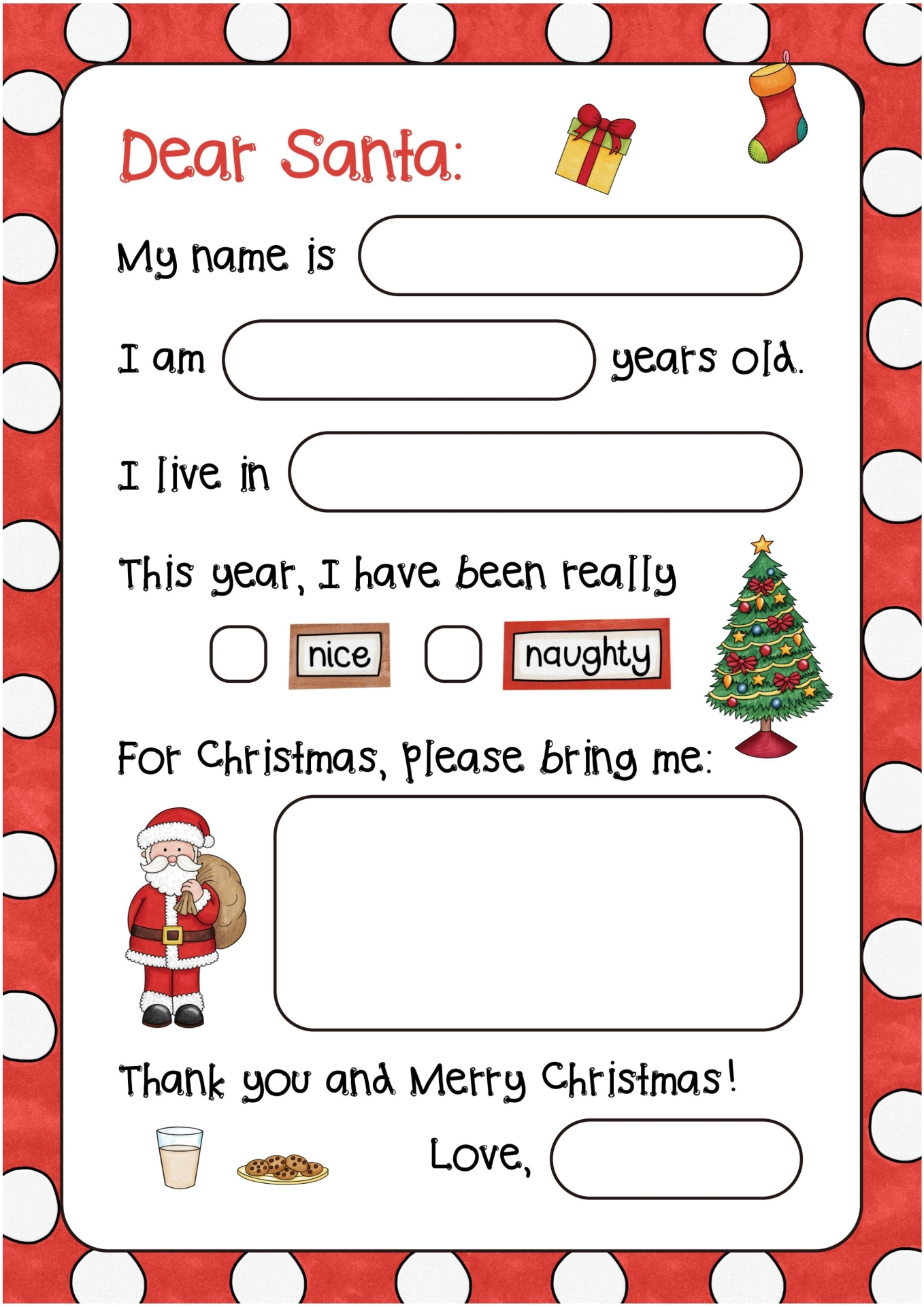 Letters To Santa Templates Free Printable