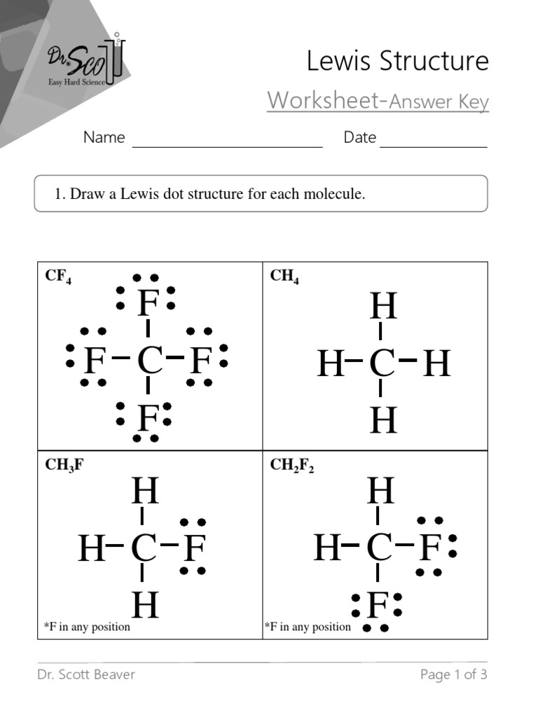 Lewis Dot Structure Worksheet Answer Key PDF Worksheets Library