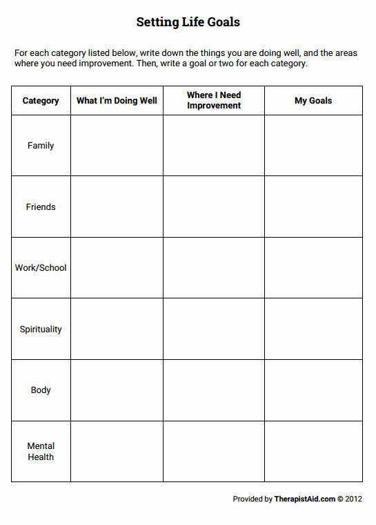 life planning worksheet