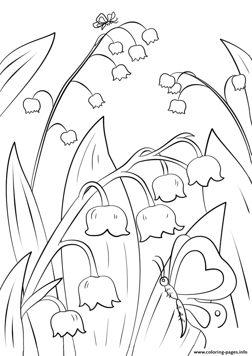 Lily Of The Valley Coloring Page Printable