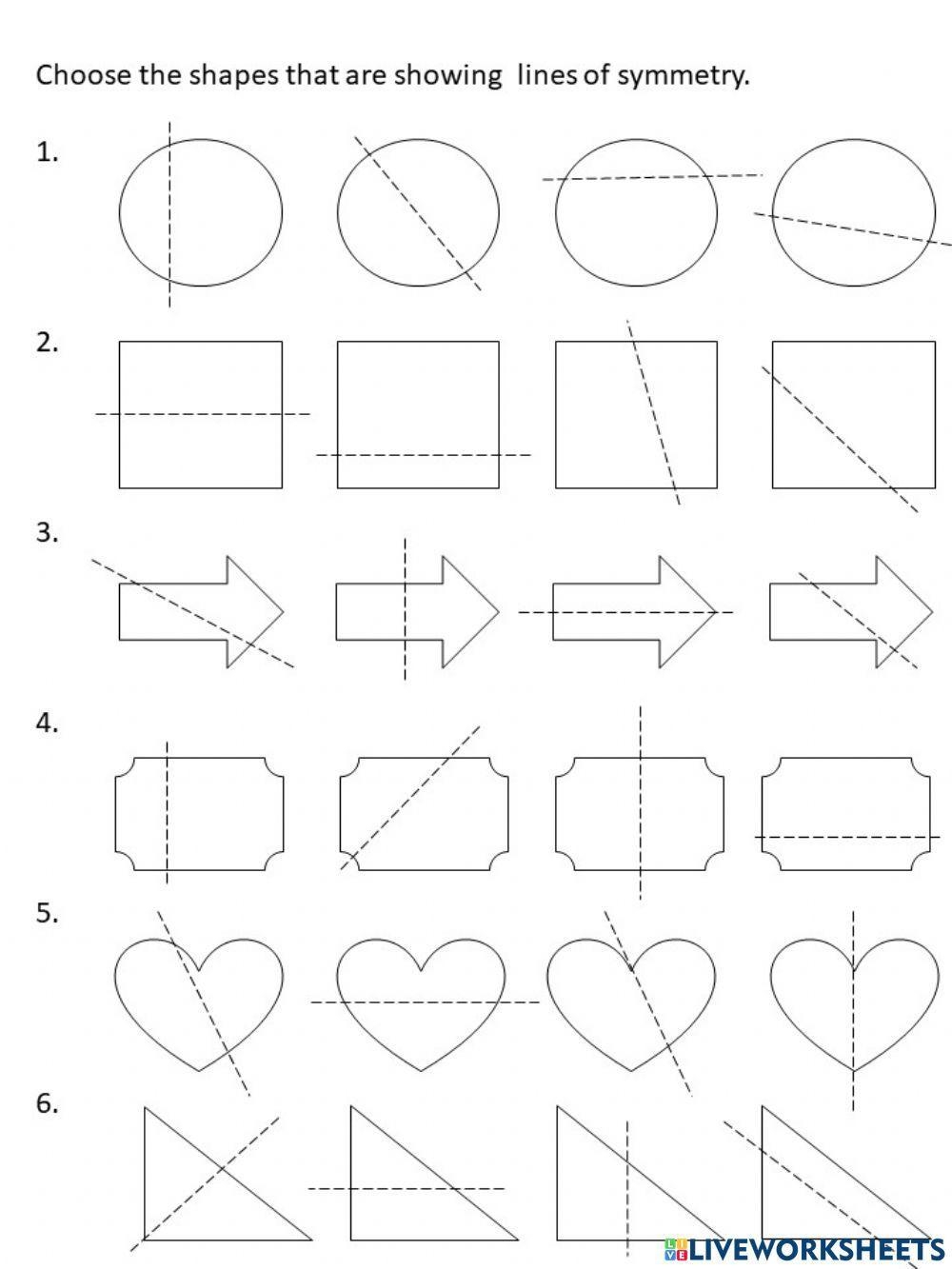 Line Symmetry Worksheet For 3rd 5th Grade Lesson Planet