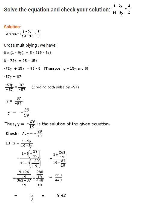 Linear Equations In One Variable Class 8 Extra Questions Maths 