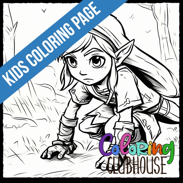 Link From Zelda Coloring Page Free PDF Coloring Clubhouse