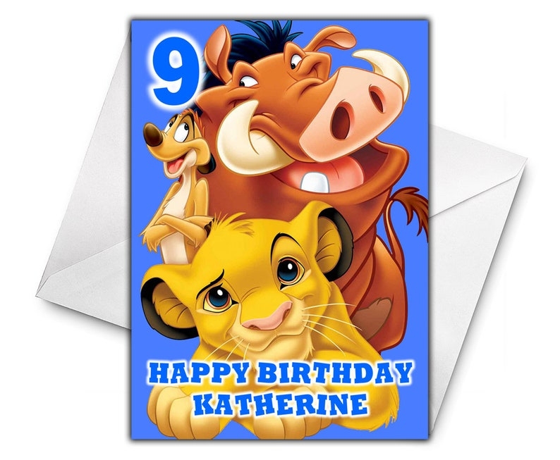 LION KING Personalised Birthday Card Disney Lion King Etsy