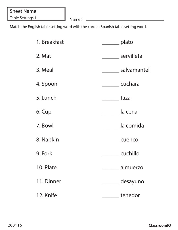 Live Worksheets Answer Key Spanish