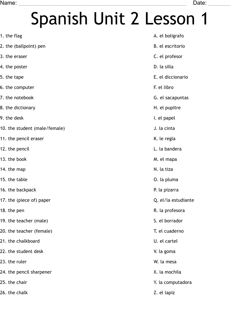 Live Worksheets Answer Key Spanish