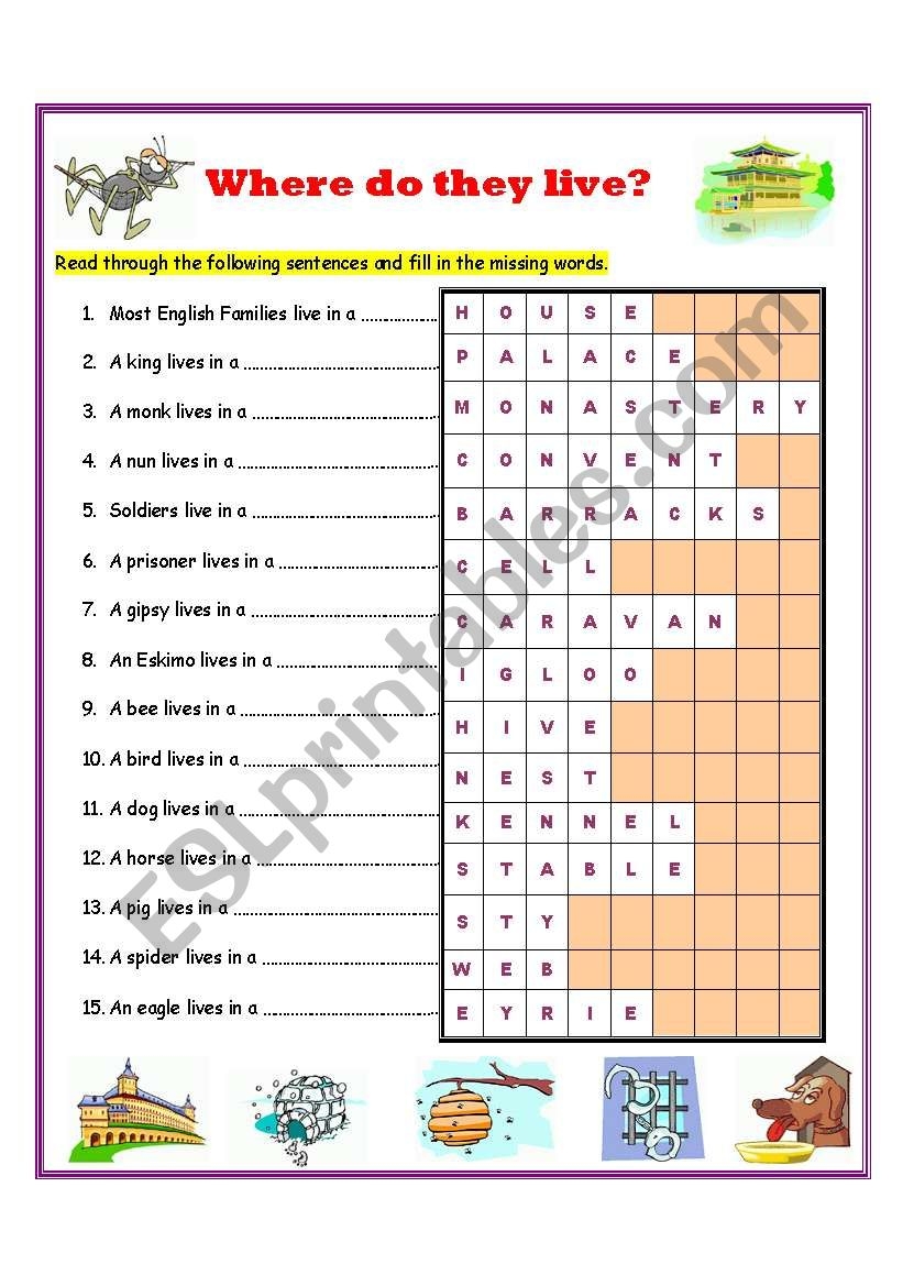 Live Worksheets Answer Key