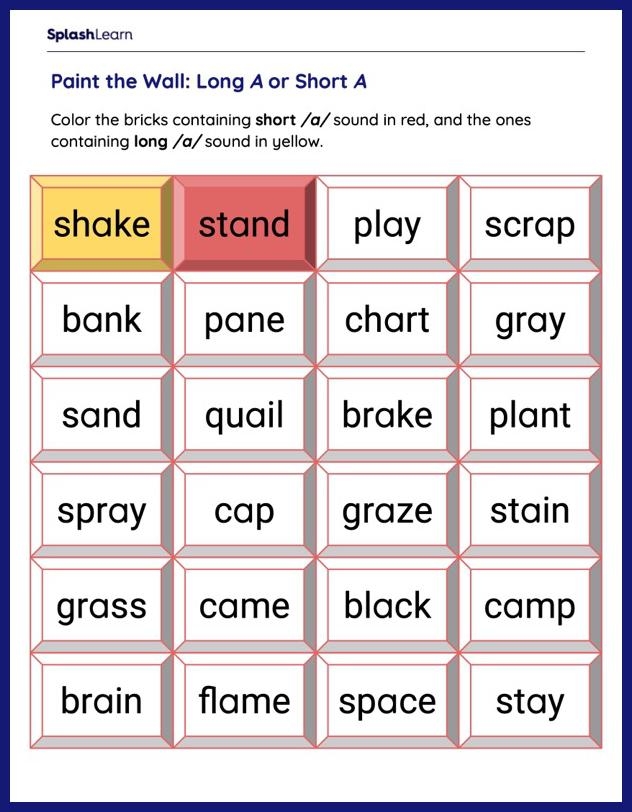 short a and i worksheets