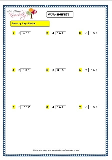 long division without remainders worksheet