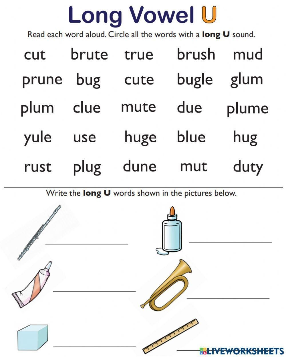 long u worksheets