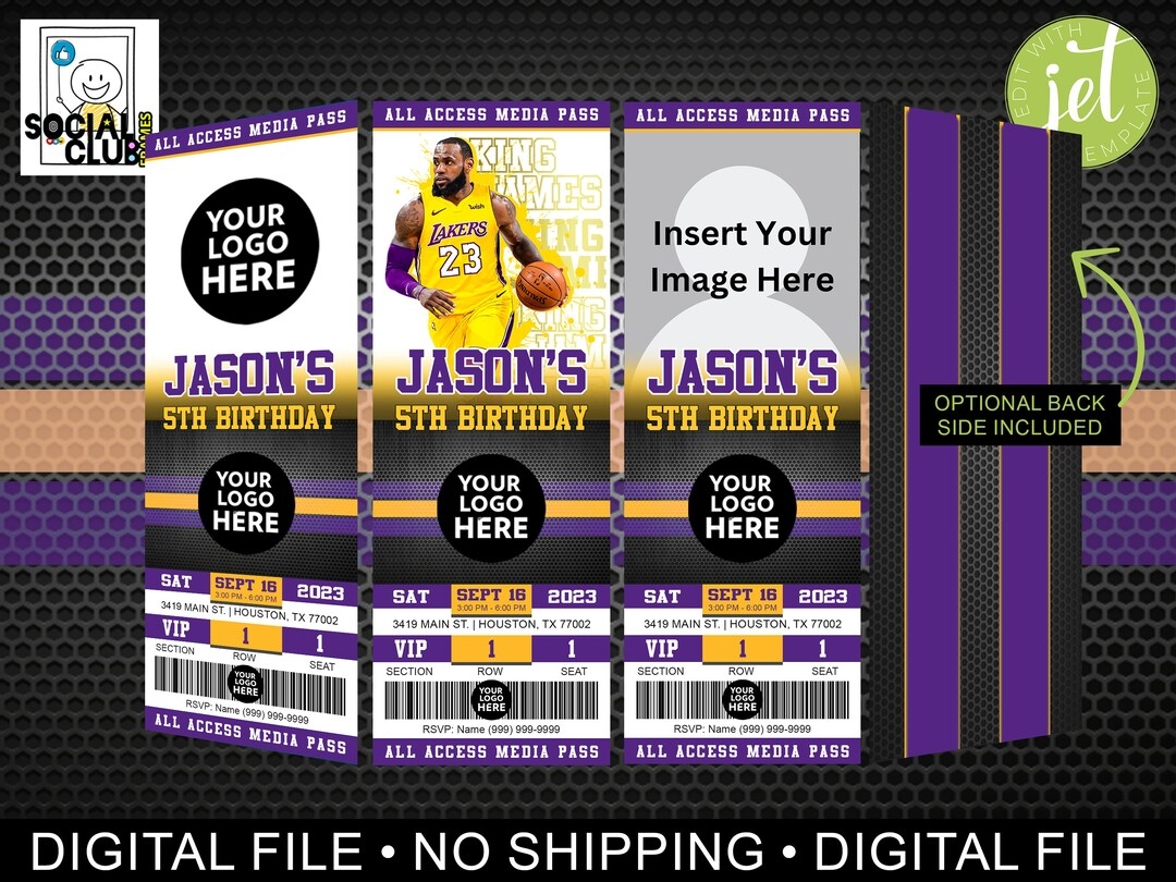Los Angles Lakers Invitation Lakers Invite Basketball Invitation 