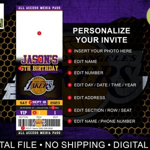 lakers invitation template free