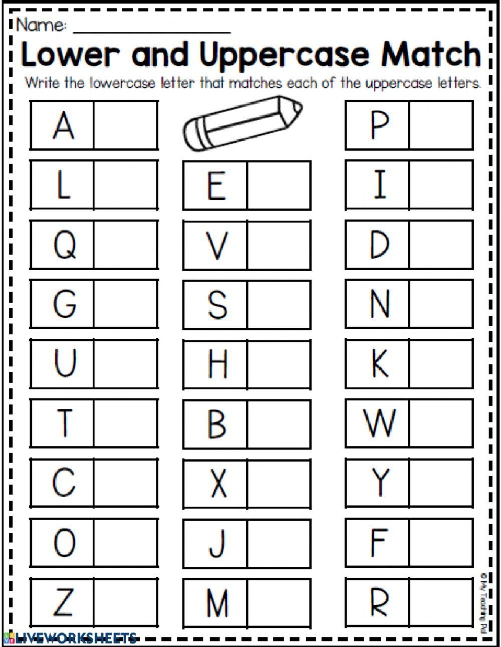 Lower And Uppercase Match Worksheet Live Worksheets Worksheets Library