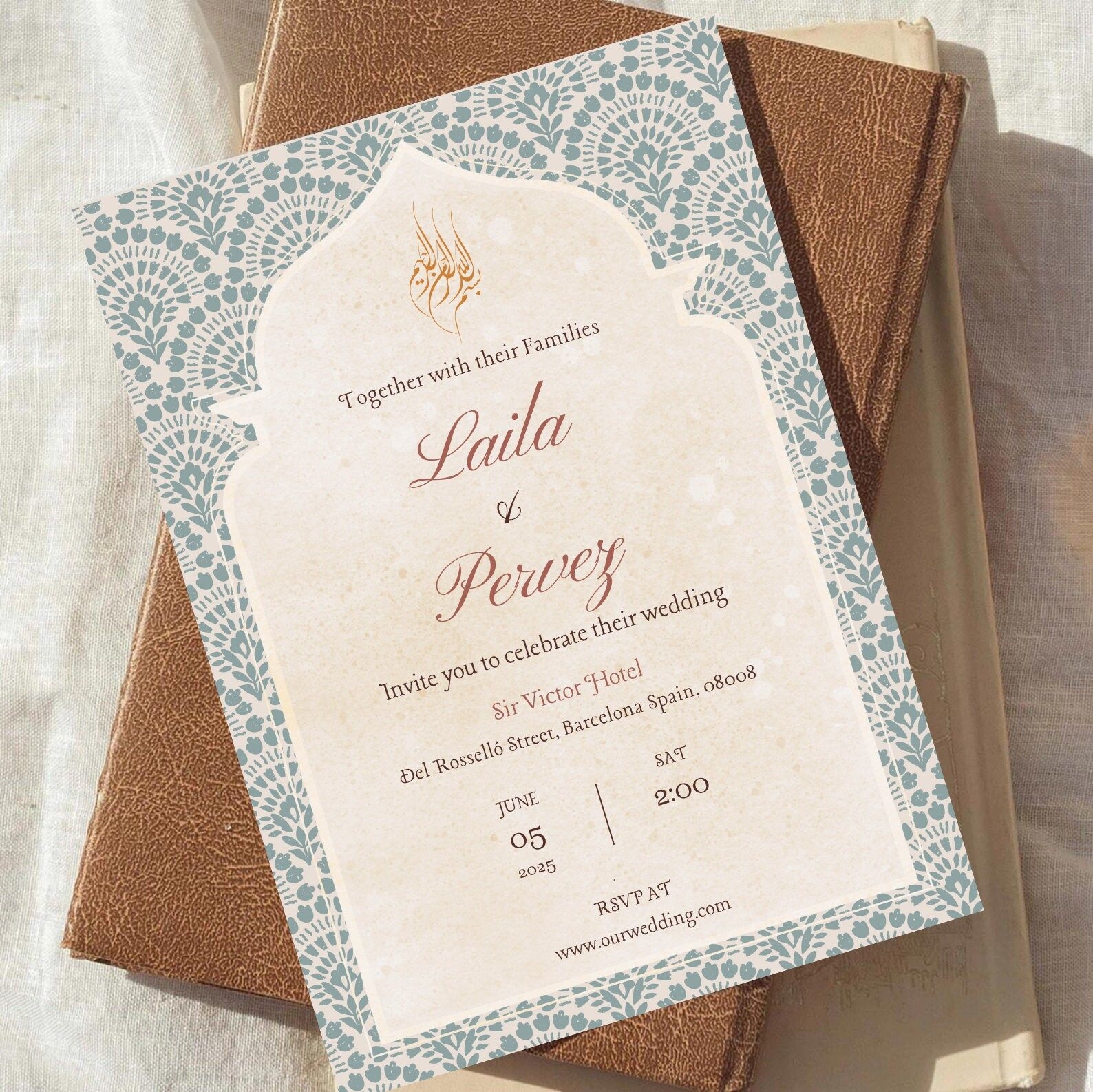 Luxury Nikkah Card Nikkah Invitation Card Digital Walima Card 