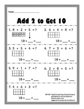 Make 10 Math Worksheets By Wendy Wished Teachers Pay Teachers