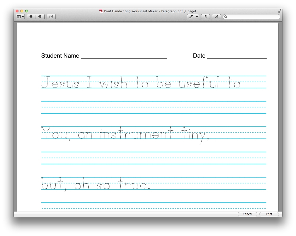Make Your Own Handwriting Worksheets Name Tracing Printable