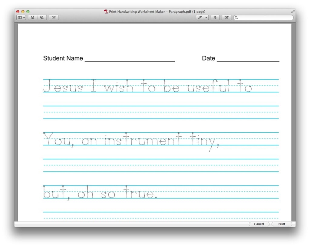 Make Your Own Handwriting Worksheets Name Tracing Printable