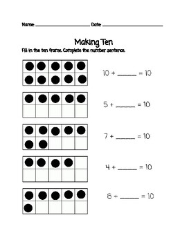 making ten math worksheets