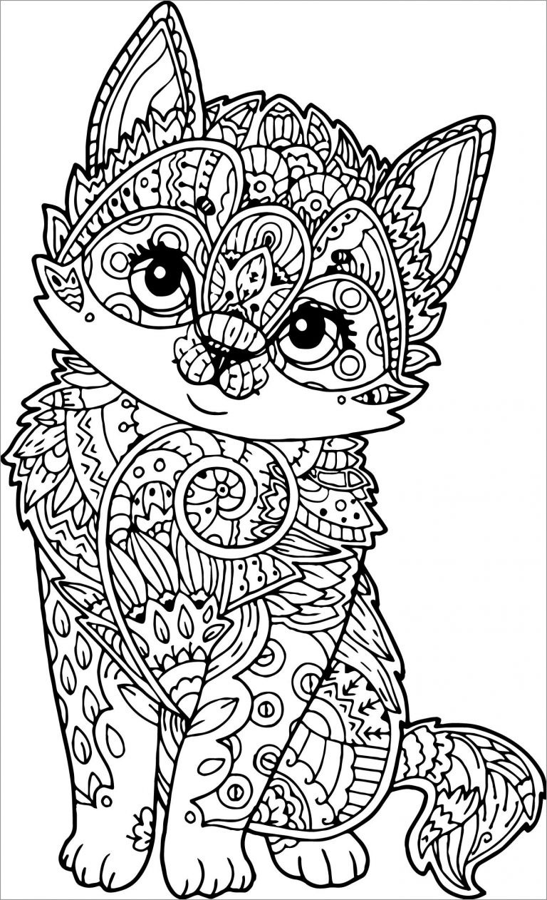 Mandala Kitten Coloring Page ColoringBay
