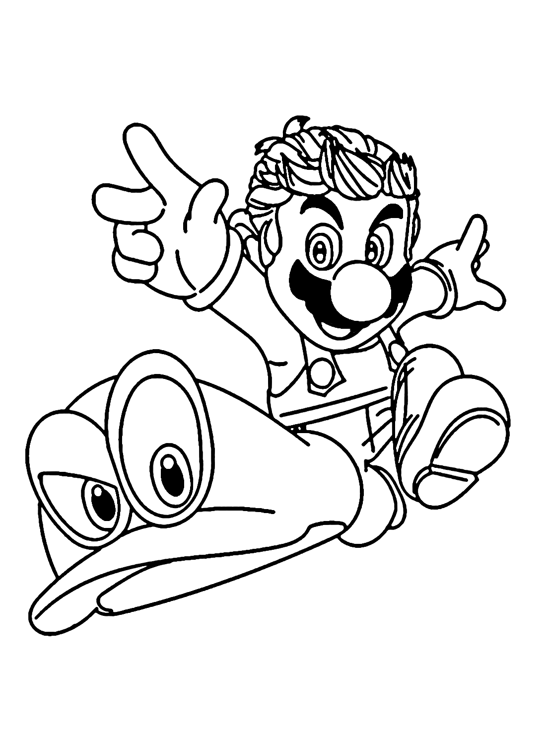 Mario In Super Mario Odyssey Coloring Page Free Printable Coloring Pages