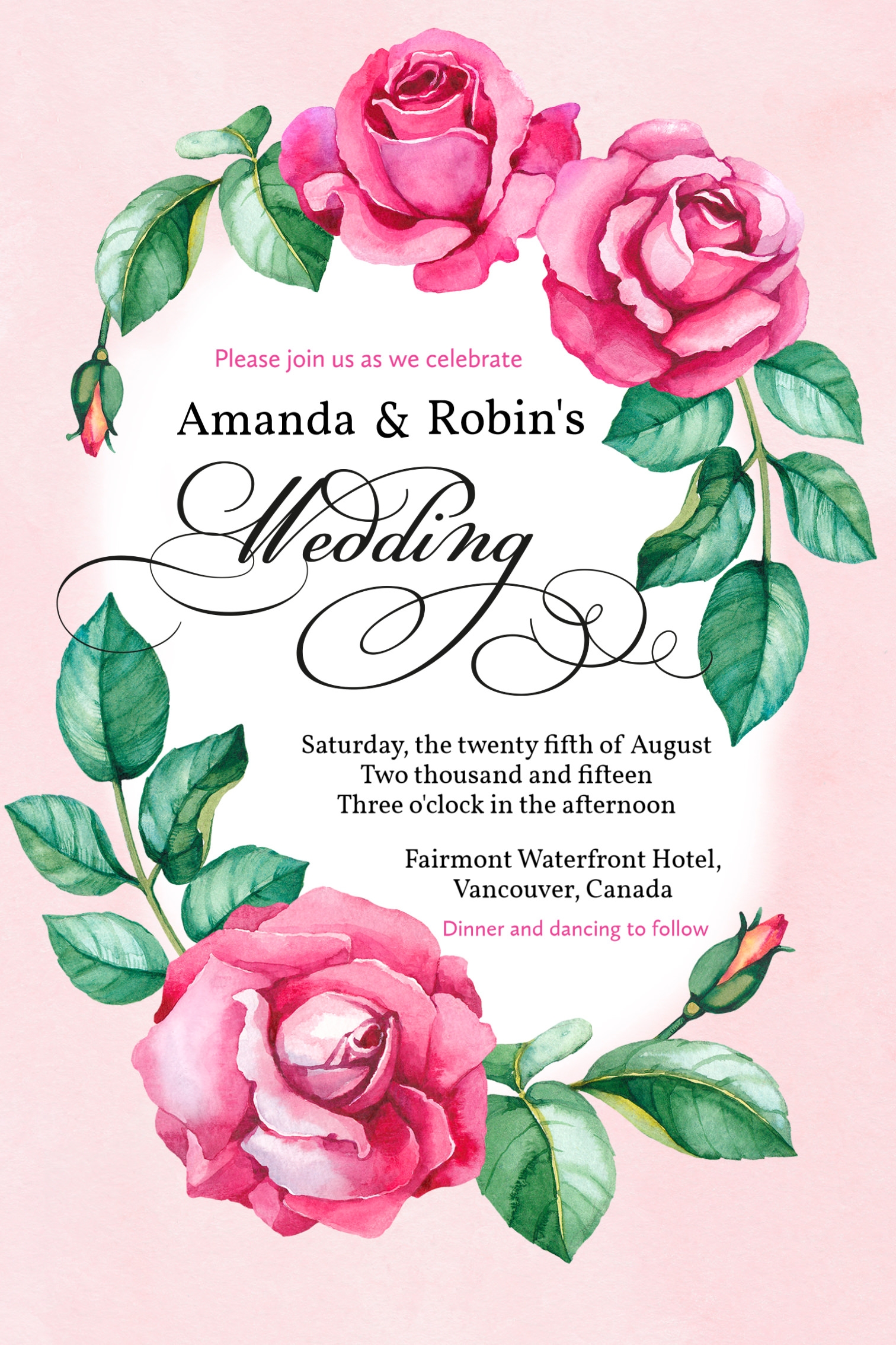 online marriage invitation card template