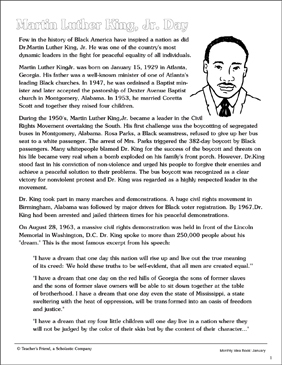 Martin Luther King Jr Day Worksheets Worksheets Library