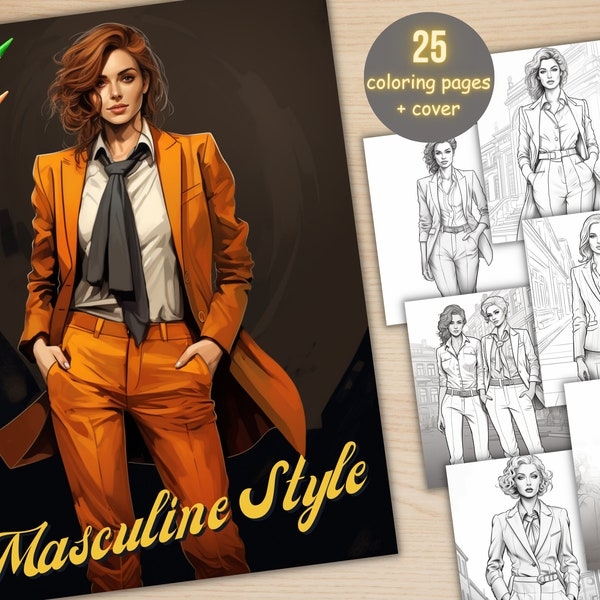 Masculine Coloring Pages Etsy