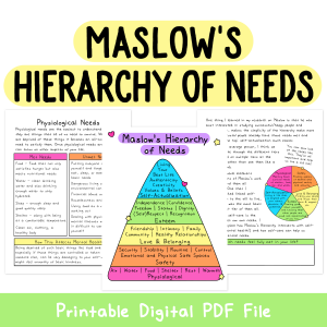 Maslow s Hierarchy Of Needs Worksheets Self Love Rainbow